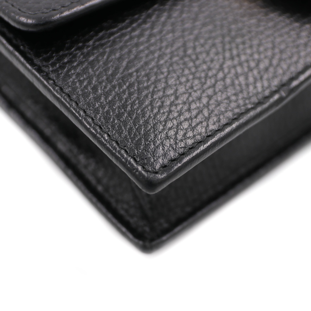 Gucci GG Interlocking Pebbled Leather Crossbody Bag Black 615523