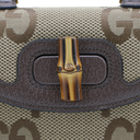 Gucci Bamboo 1947 Jumbo GG Canvas & Leather 2 Way Handbag Brown 686864