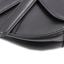 Christian Dior Saddle Bag Leather Shoulder Bag Black