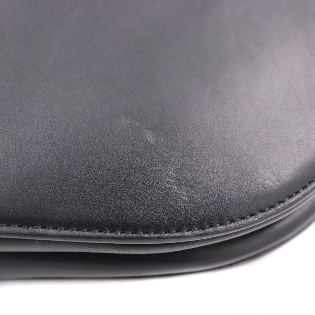 Christian Dior Saddle Bag Leather Shoulder Bag Black