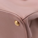 Prada Beige Saffiano Leather Lux Small Double Zip Tote Bag