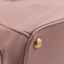 Prada Beige Saffiano Leather Lux Small Double Zip Tote Bag