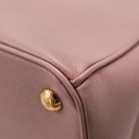 Prada Beige Saffiano Leather Lux Small Double Zip Tote Bag