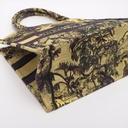 Christian Dior Embroidery Toile de Jouy Voyage Medium Book Tote Yellow