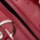 Christian Dior Lady Dior Cannage Patent Leather Medium Handbag Bordeaux