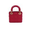 Christian Dior Lambskin Cannage Mini Lady Dior Fuchsia