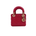 Christian Dior Lambskin Cannage Mini Lady Dior Fuchsia