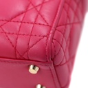 Christian Dior Lambskin Cannage Mini Lady Dior Fuchsia