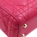 Christian Dior Lambskin Cannage Mini Lady Dior Fuchsia