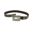 Gucci Star Wide Belt With Square G In Beige And Ebony Supreme Brown Size 80 32 710086
