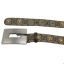 Gucci Star Wide Belt With Square G In Beige And Ebony Supreme Brown Size 80 32 710086