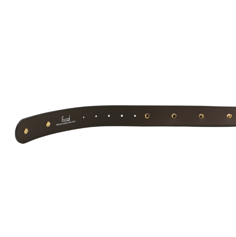 Gucci Star Wide Belt With Square G In Beige And Ebony Supreme Brown Size 80 32 710086