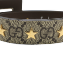 Gucci Star Wide Belt With Square G In Beige And Ebony Supreme Brown Size 80 32 710086