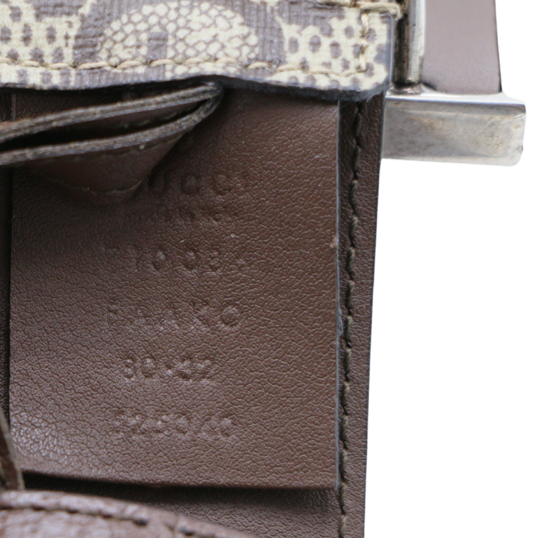 Gucci Star Wide Belt With Square G In Beige And Ebony Supreme Brown Size 80 32 710086
