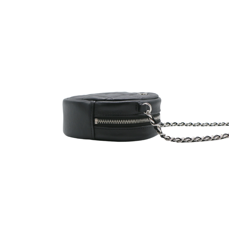 Chanel Lambskin Round Mini Clutch With Chain Black