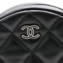 Chanel Lambskin Round Mini Clutch With Chain Black