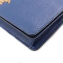 Prada Vitello Move Leather Chain Wallet Blue 1DH044