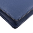 Prada Vitello Move Leather Chain Wallet Blue 1DH044