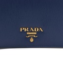 Prada Vitello Move Leather Chain Wallet Blue 1DH044