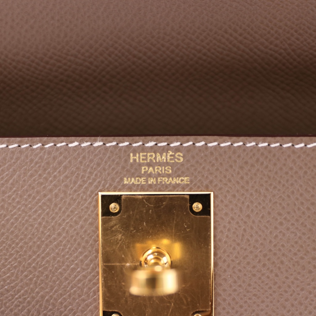 Hermes Kelly 28 Epsom Gold Hardware Brown Year 2020 Like New
