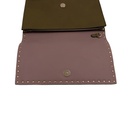 Valentino Rockstud Green Leather Clutch