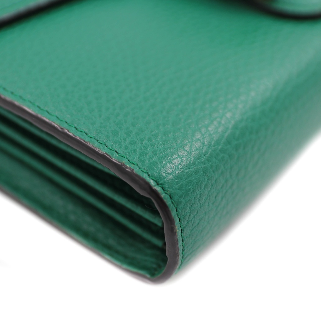 Gucci Calfskin Mini Dionysus Chain Wallet Green