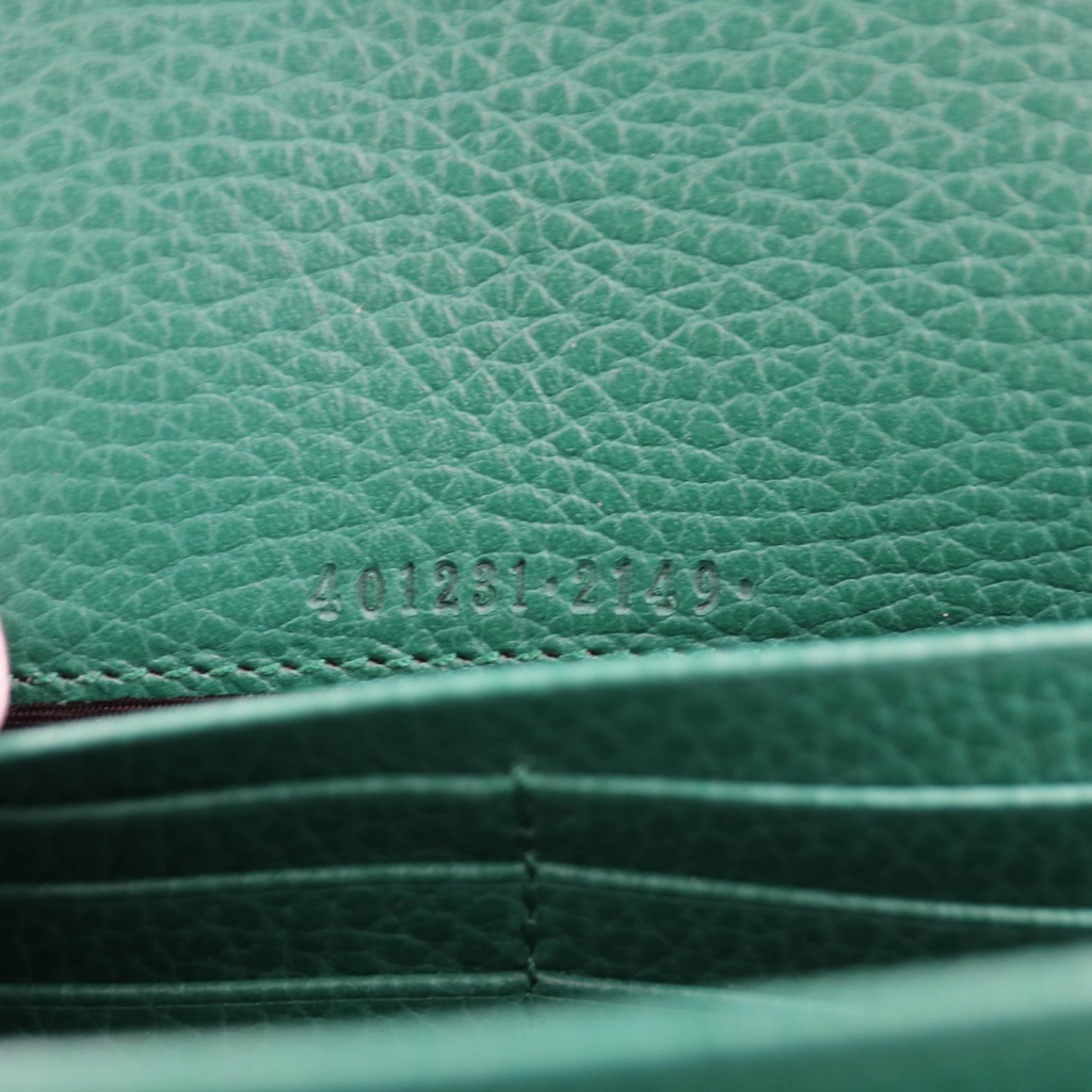 Gucci Calfskin Mini Dionysus Chain Wallet Green