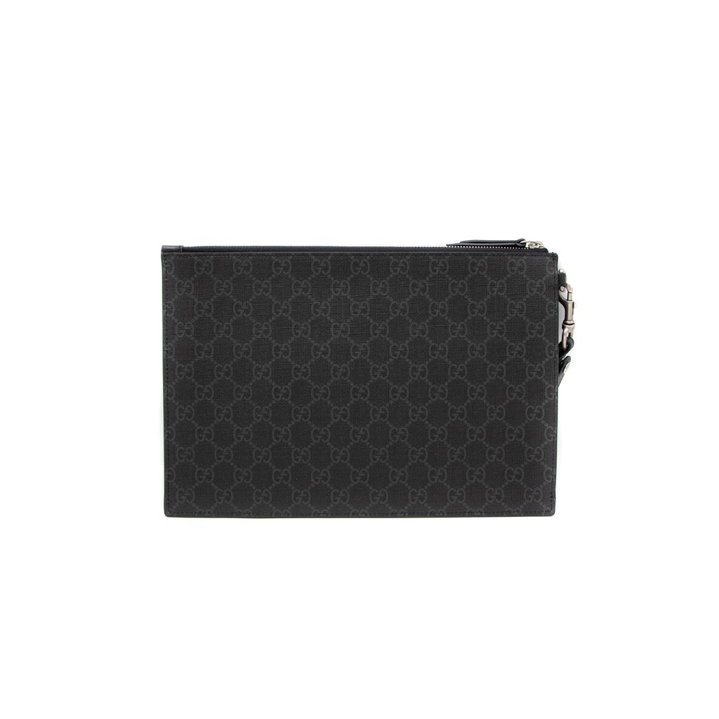 Gucci GG Supreme Monogram Kingsnake Zip Wristlet Pouch