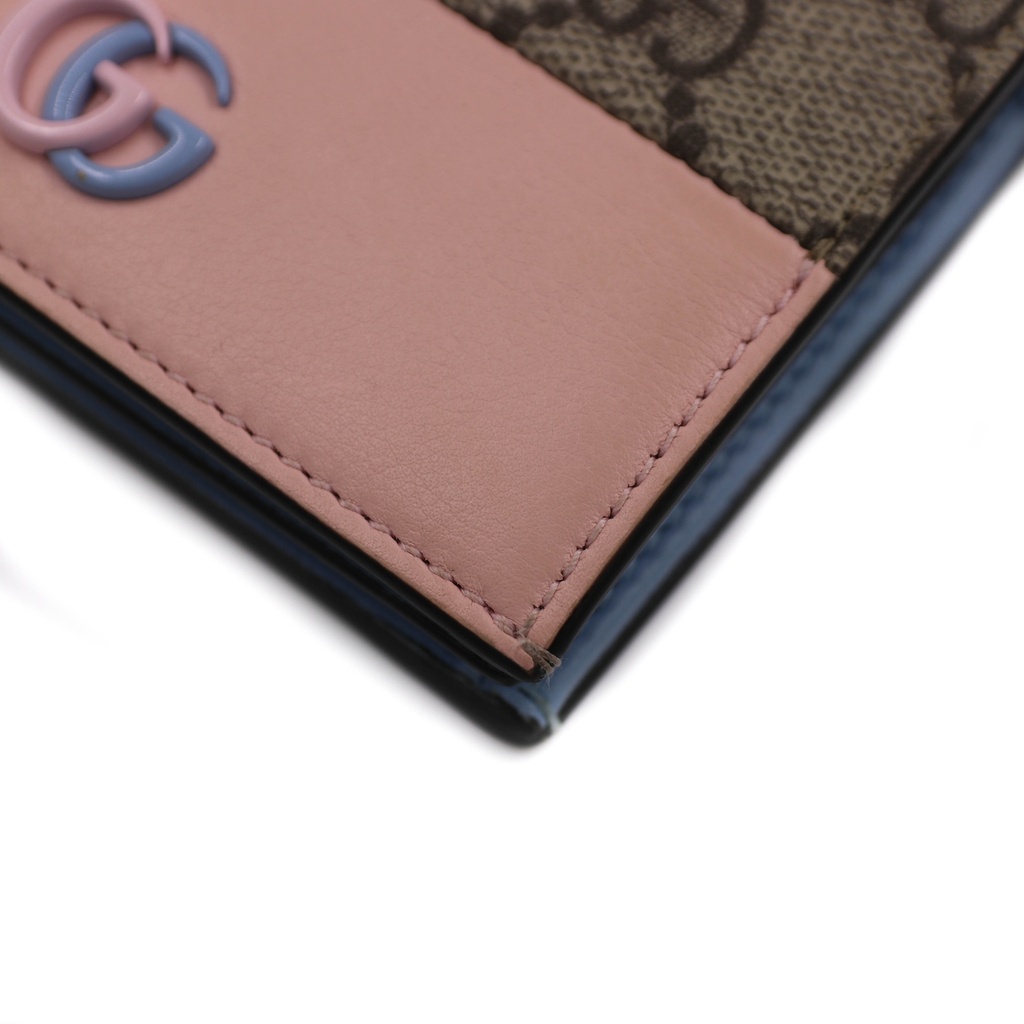 Gucci GG Marmont Card Case Pink & Blue 790055