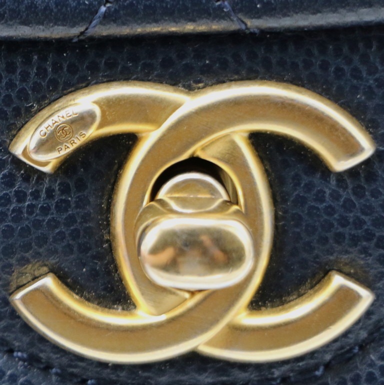 Chanel Caviar Mini Sweet Classic Flap Navy Blue