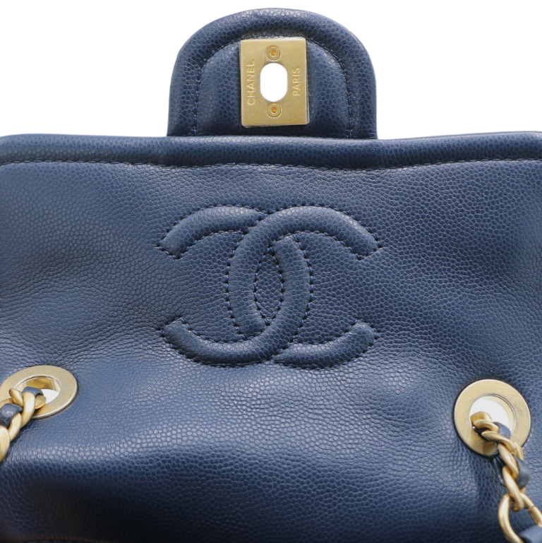 Chanel Caviar Mini Sweet Classic Flap Navy Blue