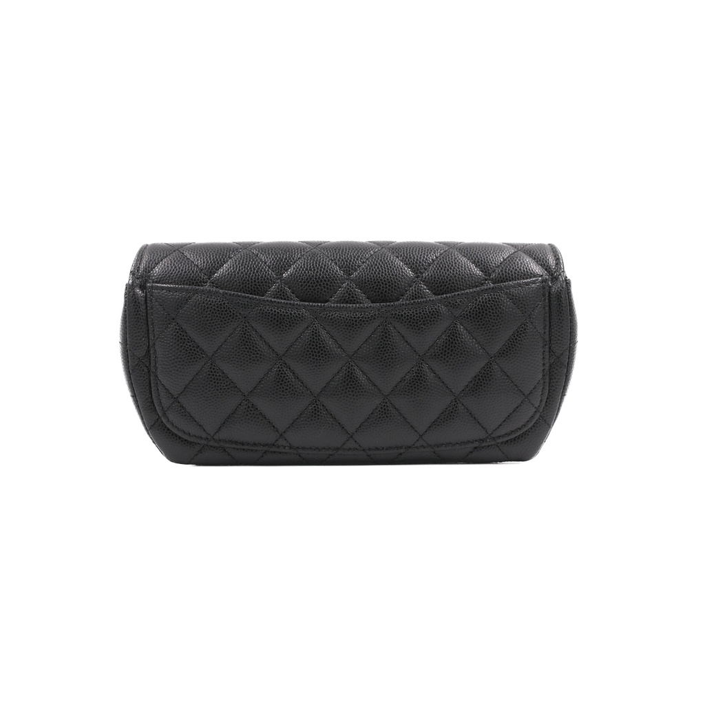 Chanel Caviar Quilted Glasses Case With Chain Black
