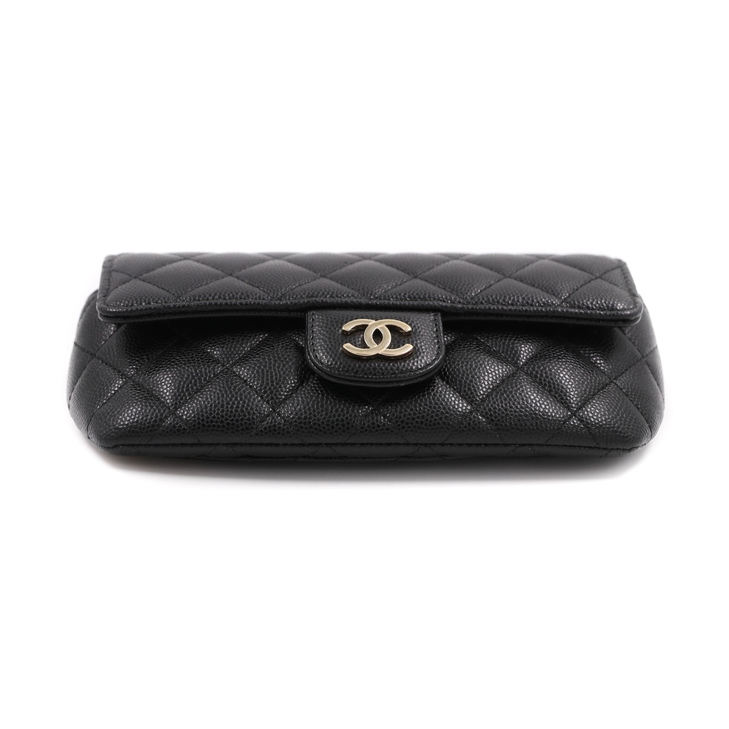 Chanel Caviar Quilted Glasses Case With Chain Black