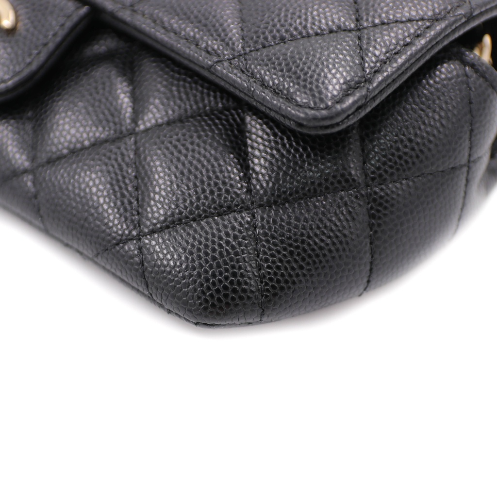 Chanel Caviar Quilted Glasses Case With Chain Black