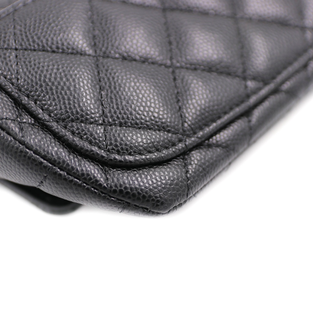Chanel Caviar Quilted Glasses Case With Chain Black