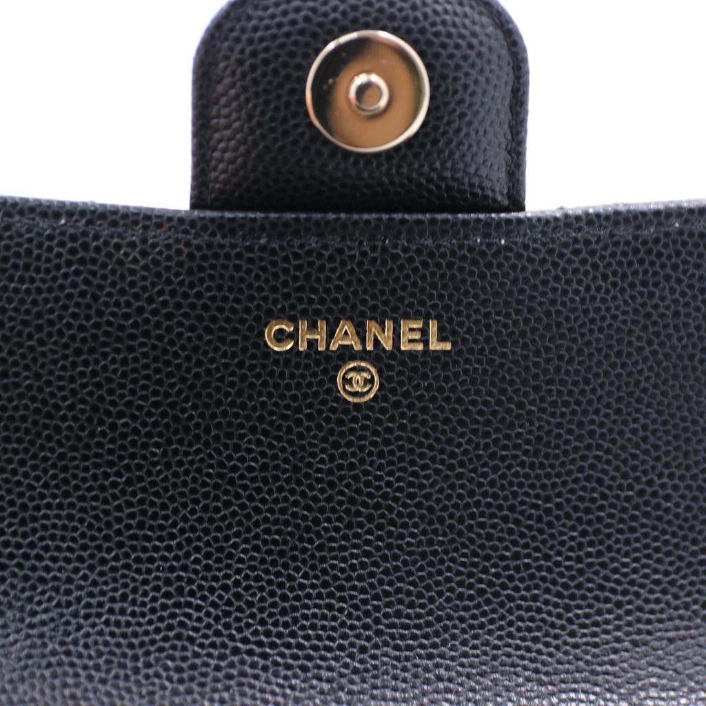 Chanel Caviar Quilted Glasses Case With Chain Black