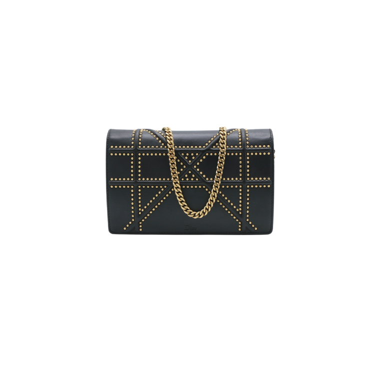 Christian Dior Studded Diorama Wallet on Chain