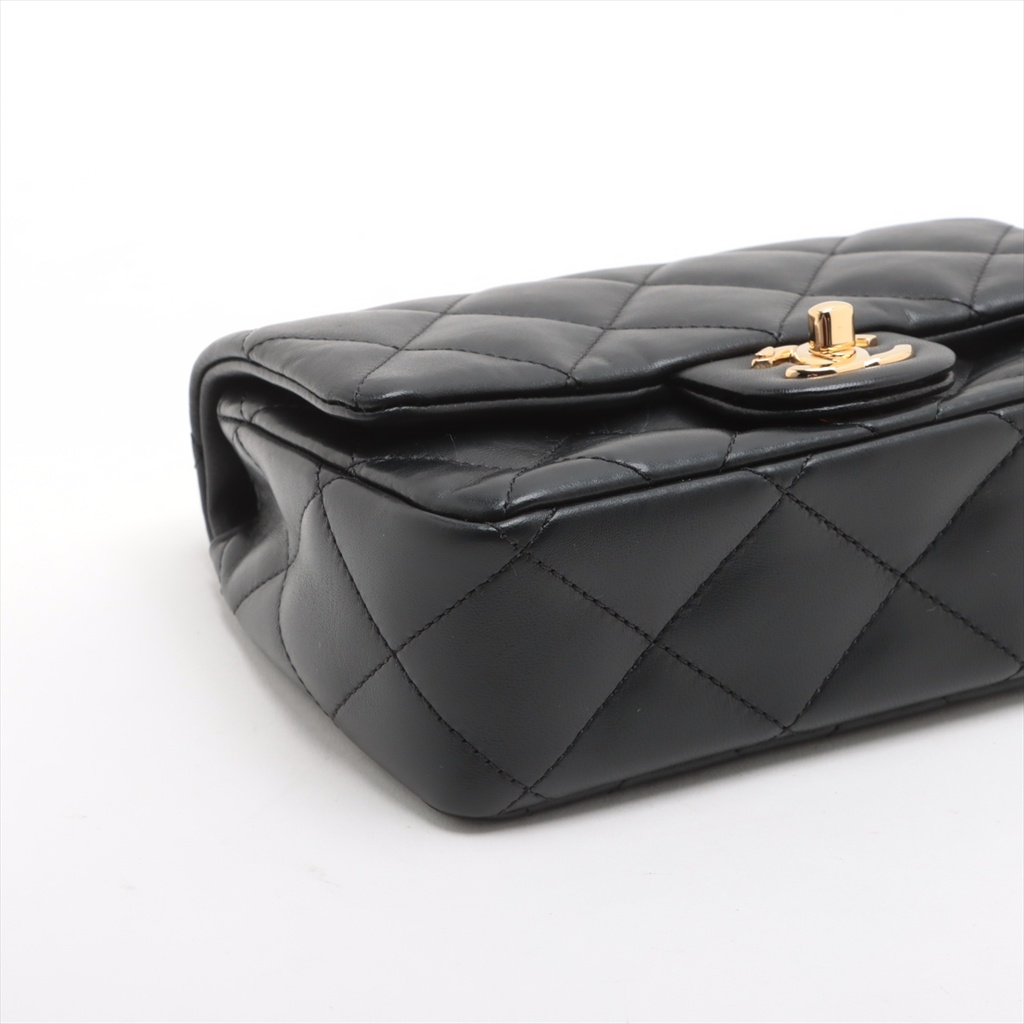 Chanel 24S Top Handle Mini Flap Bag Lambskin Black