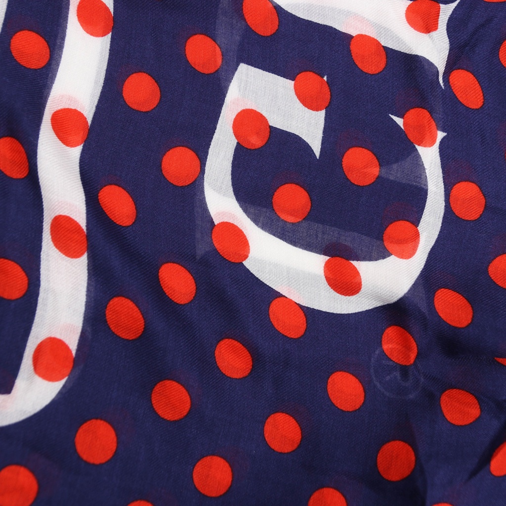 Gucci Blue Polka Dot Print Modal Silk Scarf In Size 140x140