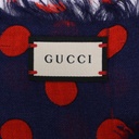 Gucci Blue Polka Dot Print Modal Silk Scarf In Size 140x140