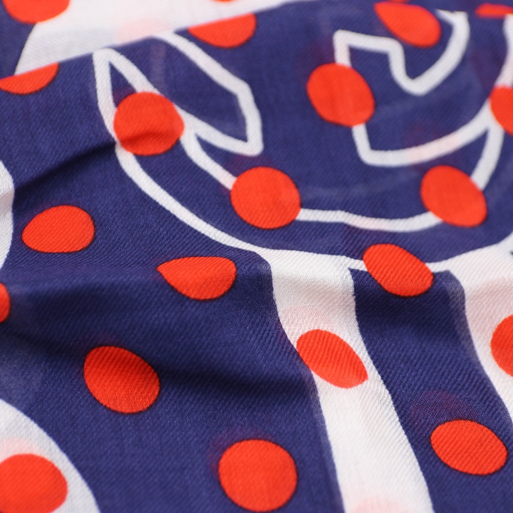 Gucci Blue Polka Dot Print Modal Silk Scarf In Size 140x140