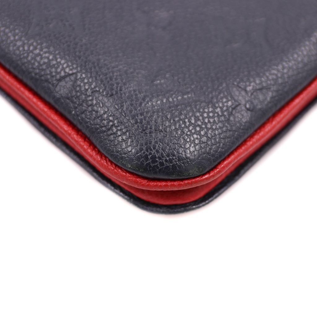 Louis Vuitton Empreinte Double Zip Pochette Marine Rouge