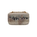 Christian Dior Caro Denim Chain Shoulder Bag White