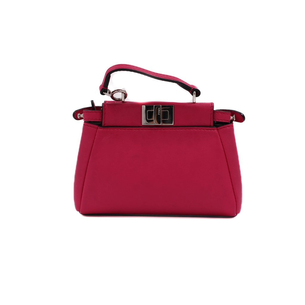Fendi Fuchsia Leather Micro Peekaboo Crossbody Bag