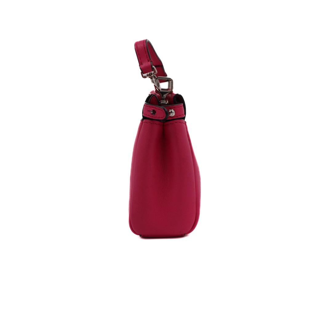 Fendi Fuchsia Leather Micro Peekaboo Crossbody Bag