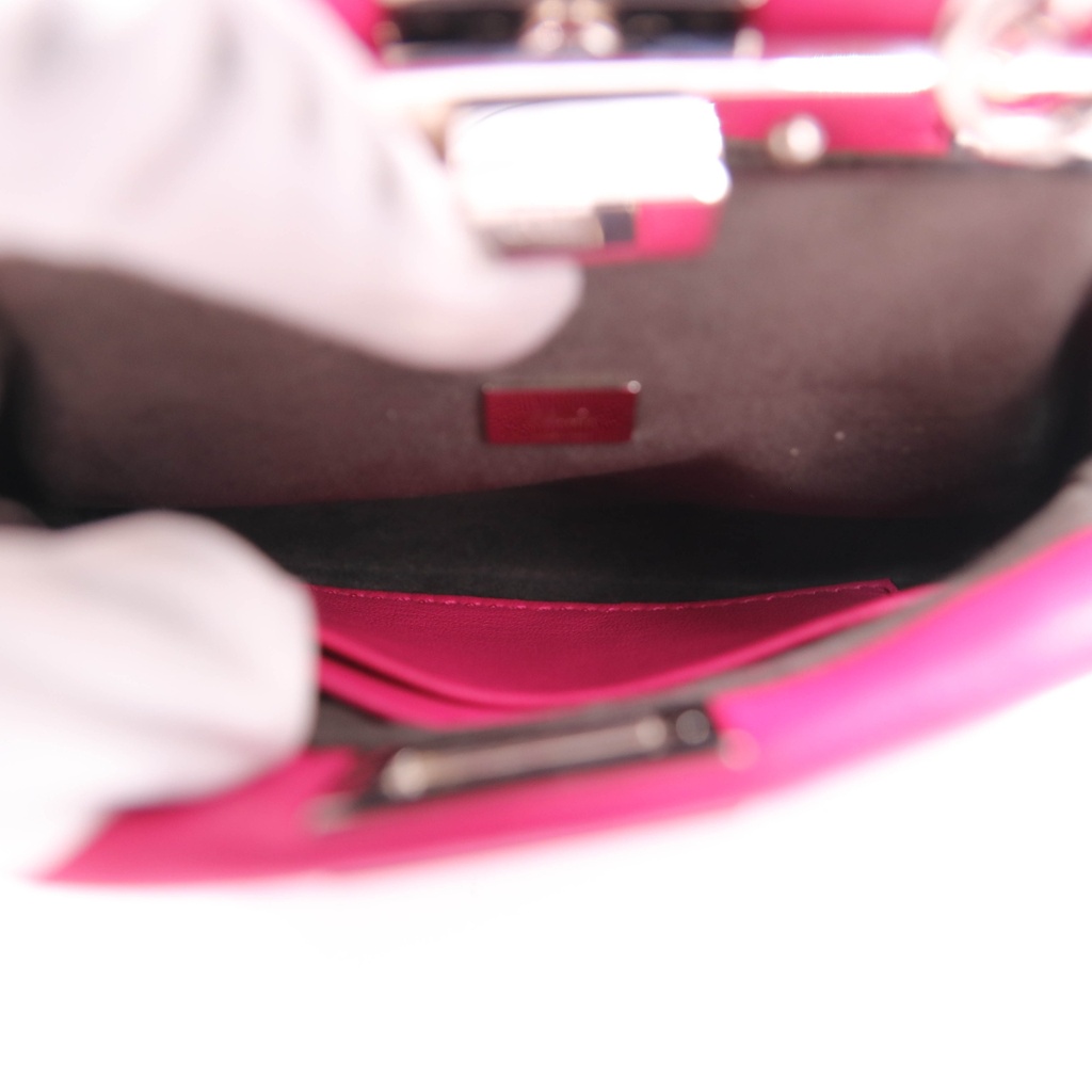 Fendi Fuchsia Leather Micro Peekaboo Crossbody Bag