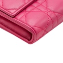 Christian Dior Cannage Leather Lady Dior Wallet On Chain Pink