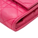 Christian Dior Cannage Leather Lady Dior Wallet On Chain Pink