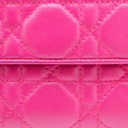 Christian Dior Cannage Leather Lady Dior Wallet On Chain Pink
