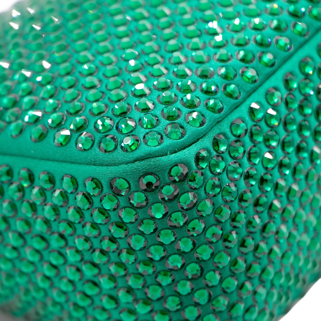 Prada Satin Crystal Re-Edition 2005 Green Shoulder Bag